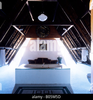 South African luxury homestead bathroom in attic Stock Photo