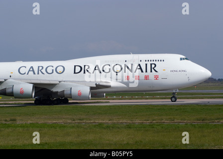 Dragonair Cargo Boeing 747-400BCF Taxiing for Take-off at Manchester Ringway Airport England United Kingdom Stock Photo