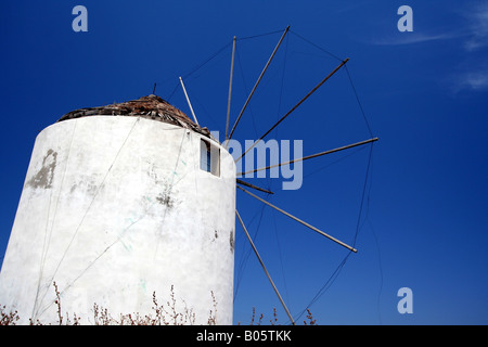 View of a windmill  Island of Antiparos, the Cyclades, Greece Stock Photo