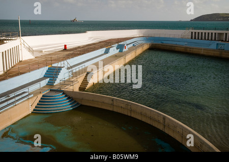 The Jubilee Pool outdoor swimming pool, Penzance Cornwall. Stock Photo