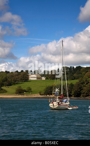 view from a ferry boat on the river fal near trelissick cornwall Stock Photo