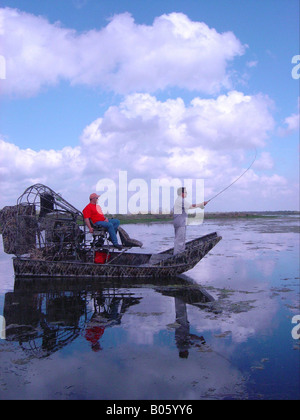 Airboat Fishing Stock Photo