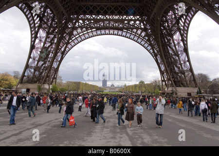 Under the Eiffel Tower Paris France Stock Photo