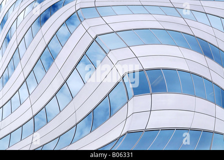 Abstract background of distorted office building walls Stock Photo