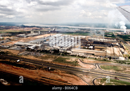 Aerial view of primary aluminum reduction facility in Venezuela Stock Photo