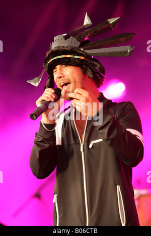 Jay Kay of Jamiroquai performs live on stage Stock Photo