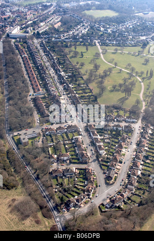 Aerial view south east of Highams Park Waltham Forest London IG8 England UK High level oblique Stock Photo