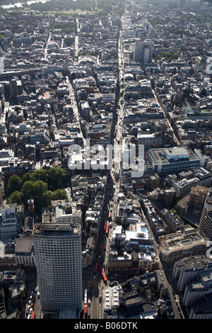 Aerial view south west of Oxford Road Centre Point Building Soho Square London W1 WC2 England UK Stock Photo