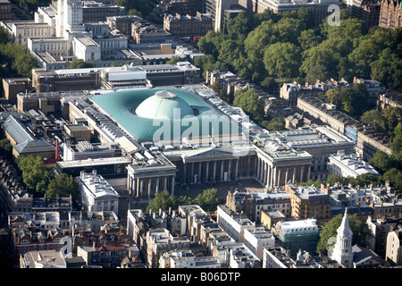 Aerial view north west of The British Museum Bloomsbury London WC1 England UK Stock Photo