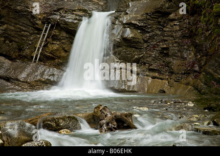 Nyon Cascade at Nyon Adventure Park, Morzine, France, EU. Stock Photo