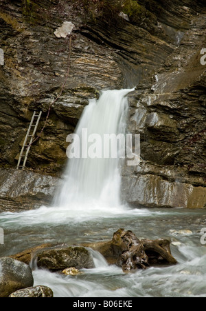 Nyon Cascade at Nyon Adventure Park, Morzine, France, EU. Stock Photo