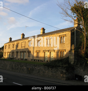 Sunlight on row of victorian houses, Witney, Oxfordshire, UK Stock Photo