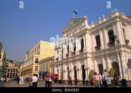 China, Macau, Senado Square, Santa Casa de Misericordia Holy House of Mercy Stock Photo