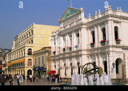 China, Macau, Senado Square, Santa Casa de Misericordia Holy House of Mercy Stock Photo