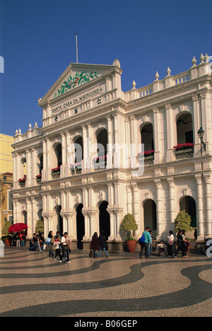 China, Macau, Senado Square, Santa Casa de Misericordia Holy House of Mercy Stock Photo