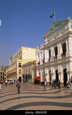 China, Macau, Senado Square, Santa Casa de Misericordia Holy House of Mercy Stock Photo