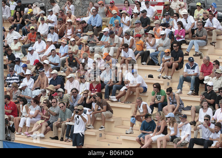 Spectators at a tennis match Abama Tenerife Canary islands Spain Stock Photo