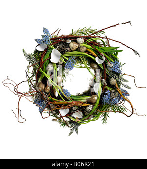 easter door wreath garland Stock Photo