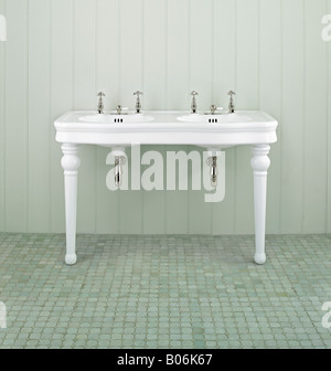 antique restored french basin sink bathroom Stock Photo