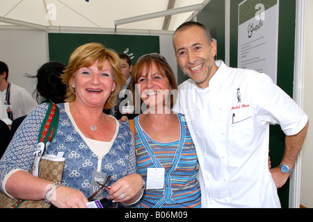 Taste of London , celebrity chef , Michel Roux of Le Gavroche , poses in whites with friends Stock Photo