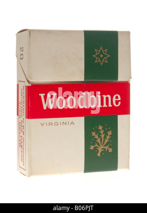 Packet of 20 Woodbine Cigarettes, popular with troops during both world wars, First introduced in 1888 Stock Photo