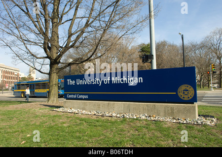 University of Michigan Central Campus sign in Ann Arbor Michigan USA Stock Photo
