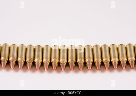 String of Rifle Bullets Stock Photo