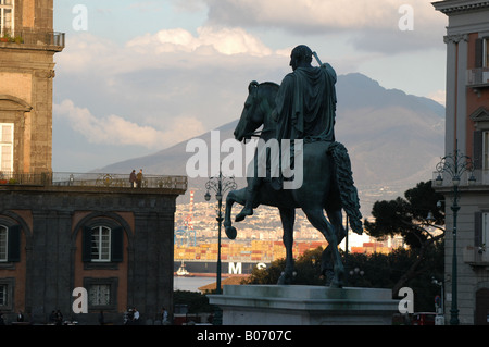 View of Piazza Plebiscito Napoli - Campania Italia - Europe South Italy Stock Photo