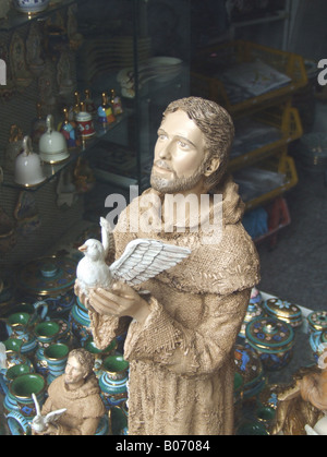 saint francis in gift shop in assisi italy Stock Photo