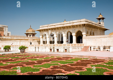 Agra: Red Fort: The Khas Mahal and Anguri Bagh Stock Photo