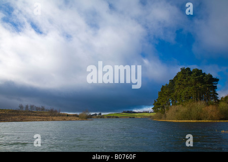Scotland Scottish Borders Lindean Loch Dramatic skies over Lindean Loch Whitlaw Mosses National Nature Reserve Stock Photo
