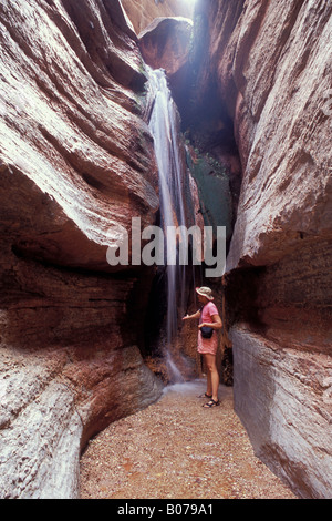 Woman in Saddle Canyon, Grand Canyon National Park, Arizona. Stock Photo