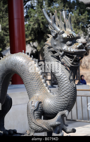 A Dragon, the symbol of emperor, is everywhere in Chinese royal palaces. This one is found at The Summer Palace, Beijing, China. Stock Photo