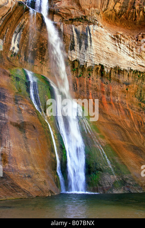 Lower Calf Creek Falls in the Grand Staircase, Escalante National Monument located in Utah. Stock Photo