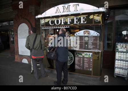 AMT coffee booth Ipswich railway station, Suffolk, England Stock Photo