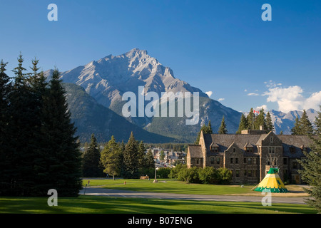 Cascade Mountain and Cascade Gardens, Banff Town, Banff National Park, Alberta, Canada Stock Photo