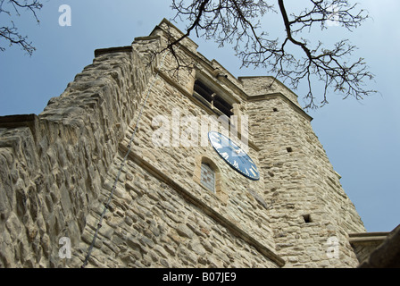 clock tower of st nicholas church, chiswick, west london, england Stock Photo