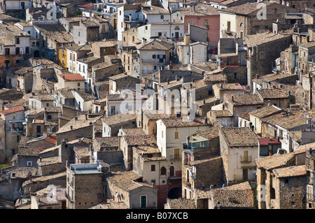 The small village of Pacentro, in the Abruzzo region, central Italy Stock Photo