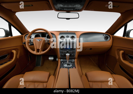 2008 Bentley Continental GT Speed in Gray - Dashboard, center console, gear shifter view Stock Photo