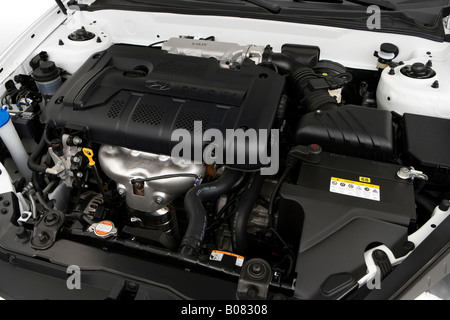 2008 Hyundai Tiburon GS in White - Engine Stock Photo