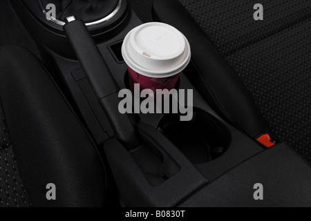 2008 Hyundai Tiburon GS in White - Cup Holder with Prop Stock Photo