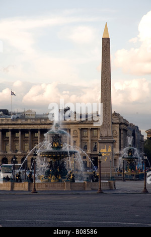 Fountain at Place de la Concorde Paris France Stock Photo
