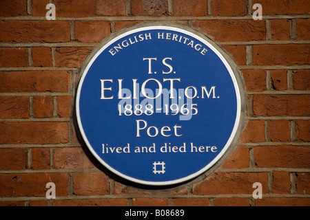 T S Eliot Plaque 3 Kensington Court Gardens