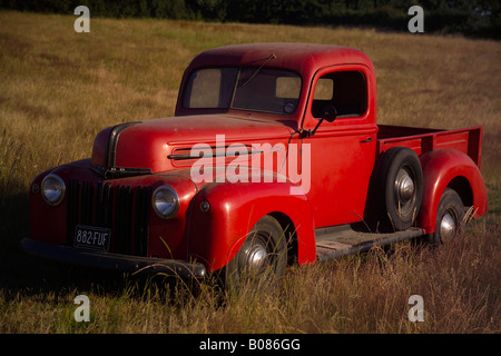 old red ford pickup truck