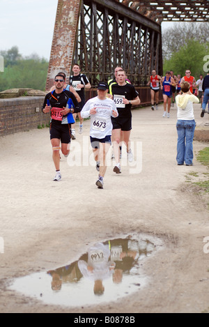 Runners in Shakespeare Marathon and Half Marathon, UK Stock Photo