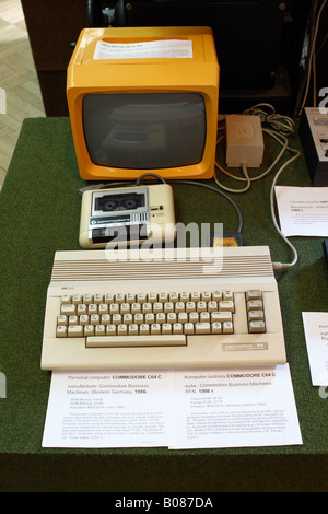 Warsaw Poland the Muzeum Techniki Technical Museum includes a Commodore C64 home personal computer from the 1980s Stock Photo