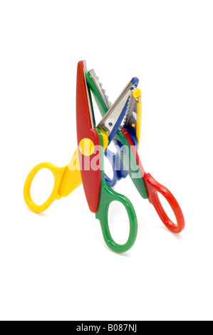 object on white wavy scissors Stock Photo