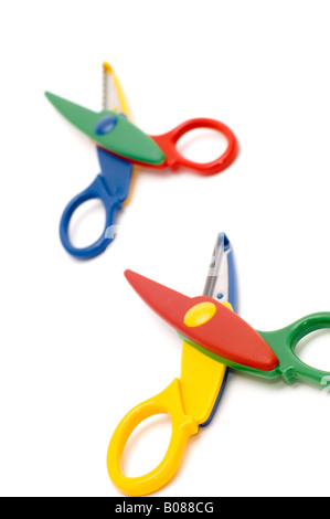 object on white wavy scissors Stock Photo