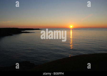 sunset over the sea, lleyn, north wales Stock Photo