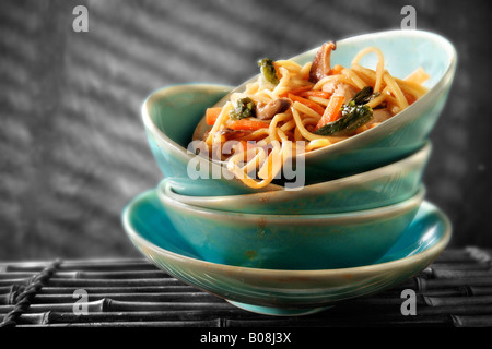 Chinese noodles with vegetables Stock Photo